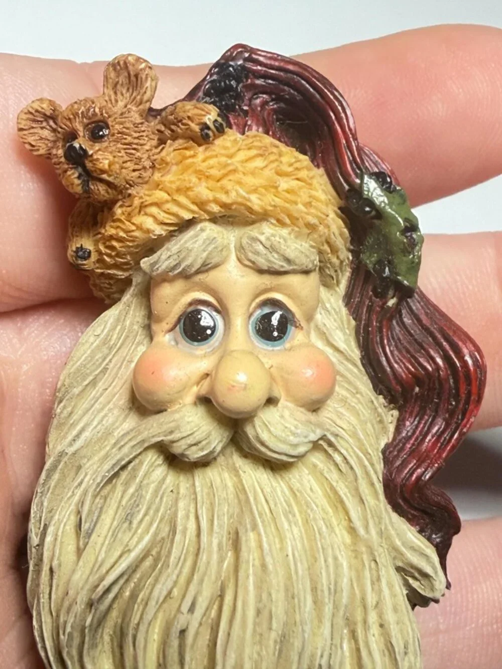 Boyds Bears Santa Resin Vintage Brooch 2.5 inches